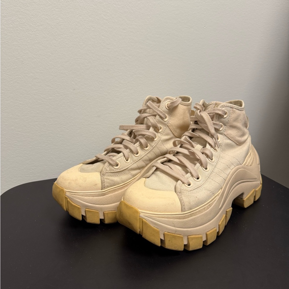 Adidas Cream High-Top Sneakers